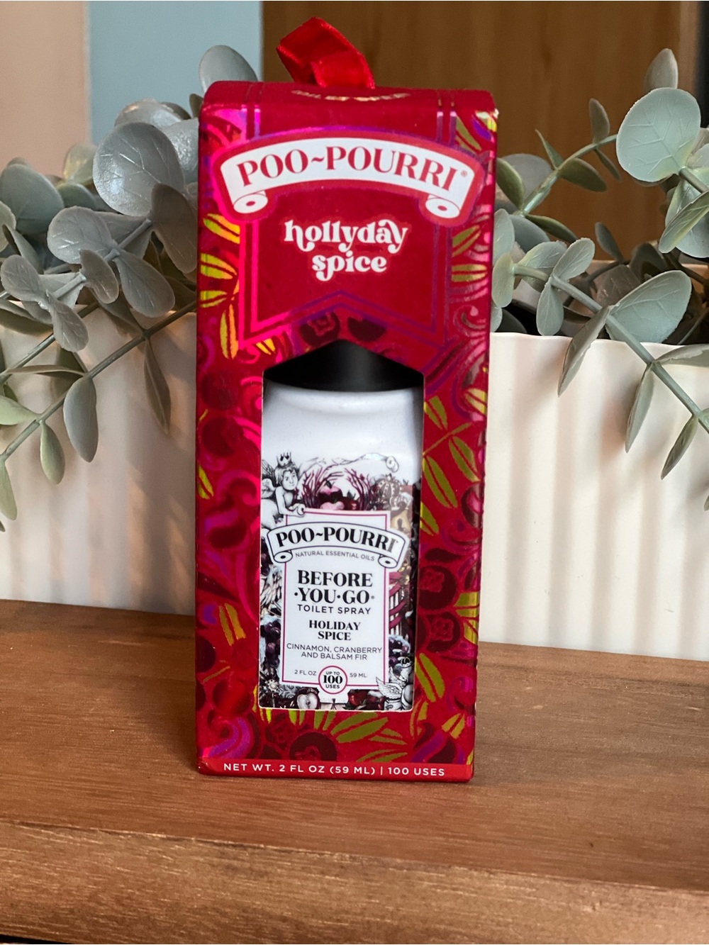 Holiday Spice Before-You-Go Toilet Spray — Red